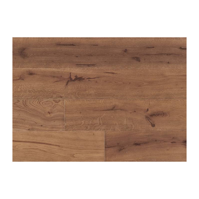 Parquet Parquet contrecollé Chêne Campagne - 15 x 185 mm - verni - brossé