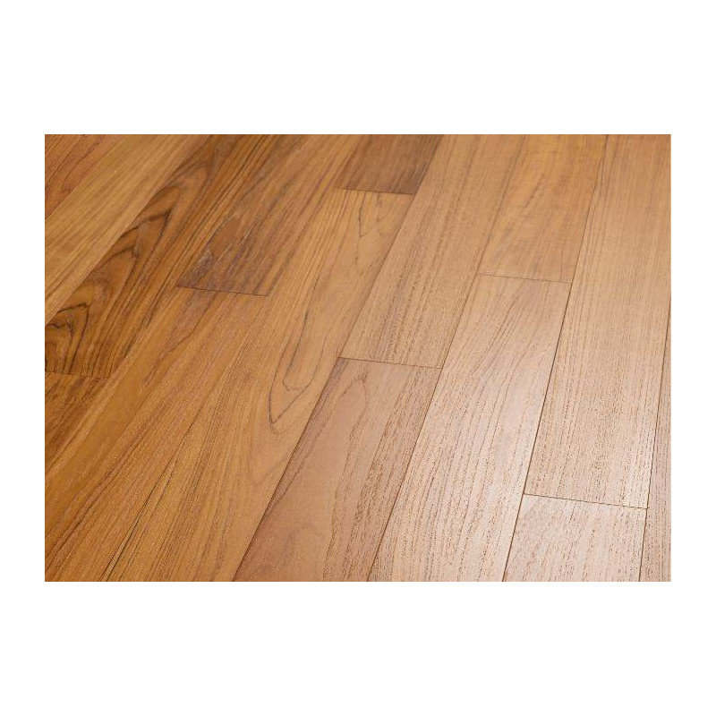 Parquet Parquet contrecollé Teck - 10 x 120 mm - brossé - huilé