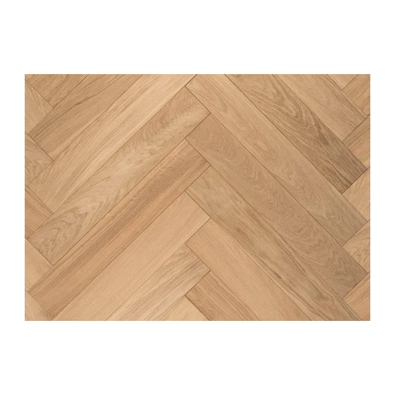 Parquet contrecollé Chêne Bâton Rompu brut — vue rapprochée du motif