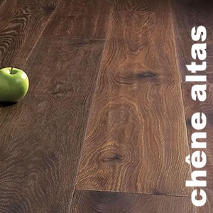 Parquet contrecollé Chêne Rustique/Campagne - 12 x 145 mm - fumé - verni mat