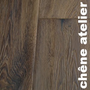 Parquet contrecollé Chêne Cortina - 14 x 165 mm - aspect fumé - verni