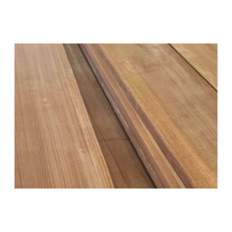 Parquet Lames de terrasse Teck Asie - 19 x 95 mm - 2 faces lisses - à clipser ou visser