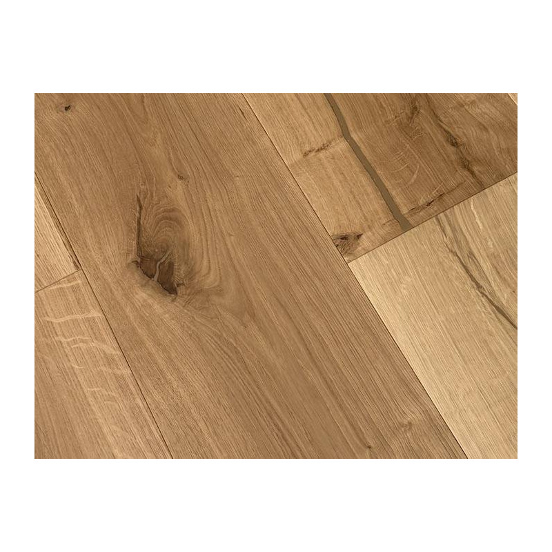 Parquet Parquet contrecollé Chêne Rustique - 14 x 220 mm - verni mat - brossé
