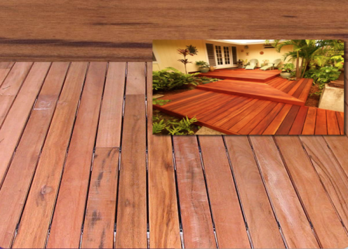 Lames de terrasse Tigerwood / Muiracatiara - 21 x 145 mm - 2 faces lisses