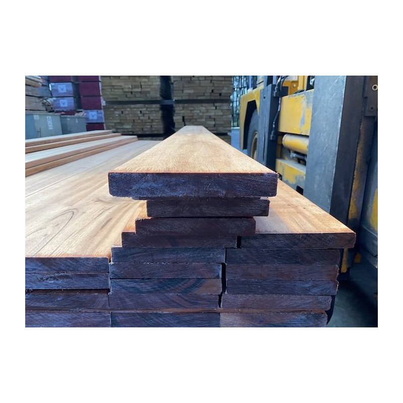 Parquet Lames de terrasse Tigerwood / Muiracatiara - 21 x 145 mm - 2 faces lisses