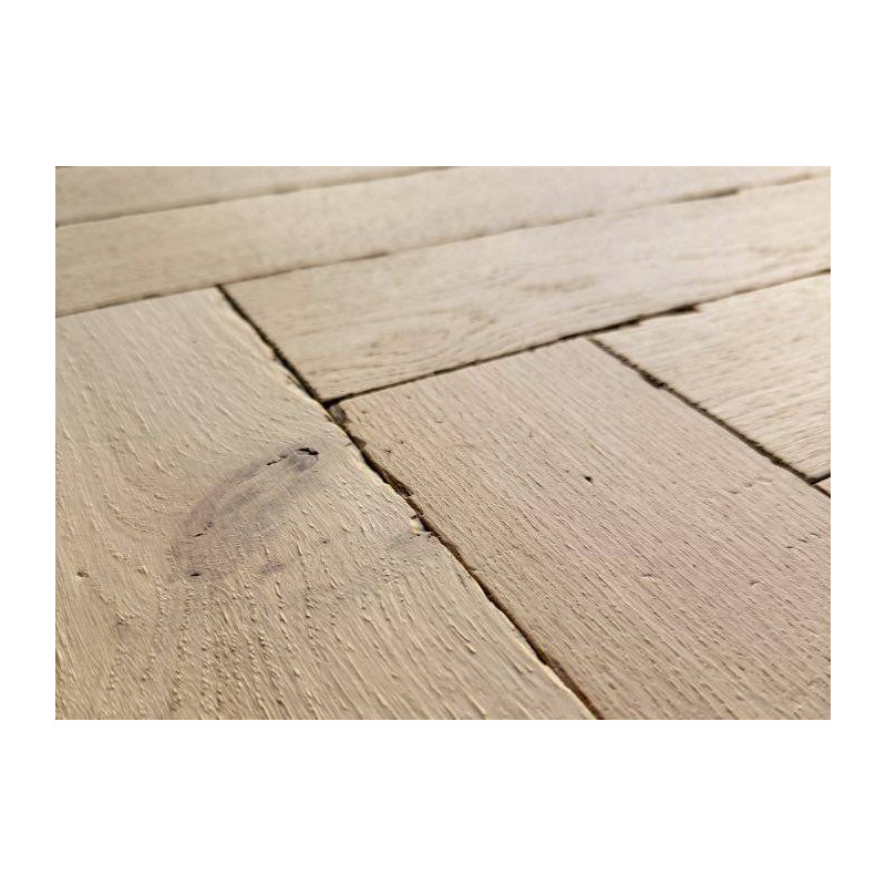 Parquet Parquet contrecollé Chêne Bâton Rompu - 15 x 90 x 540 mm - vieilli