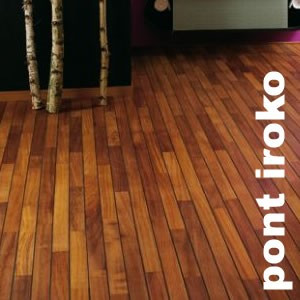 Parquet massif brut en Iroko ou Kambala