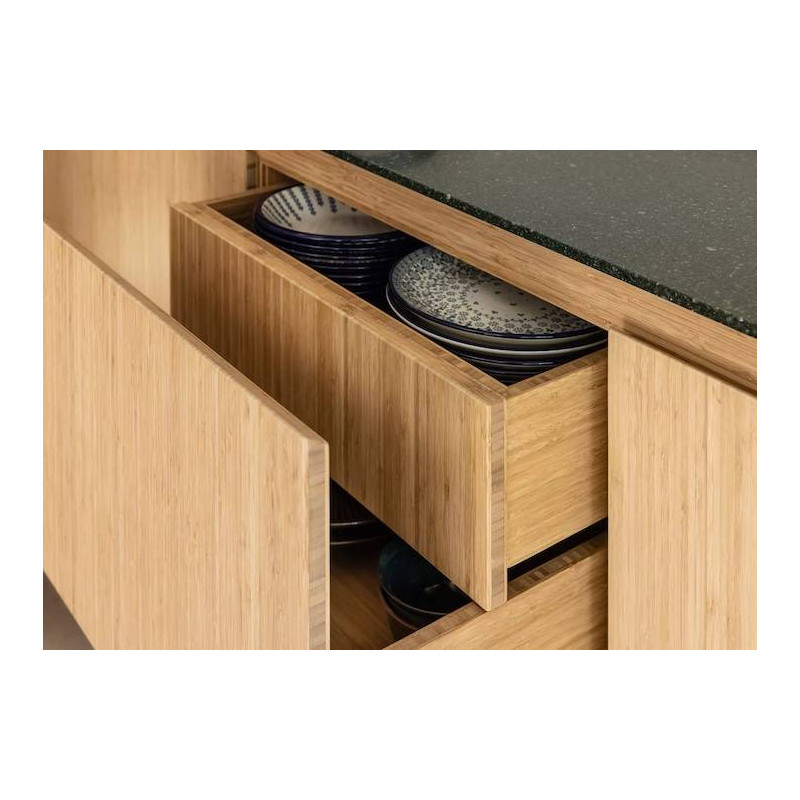 Parquet Panneau massif Bambou - 30 x 1220 x 2440 mm - naturel - vertical