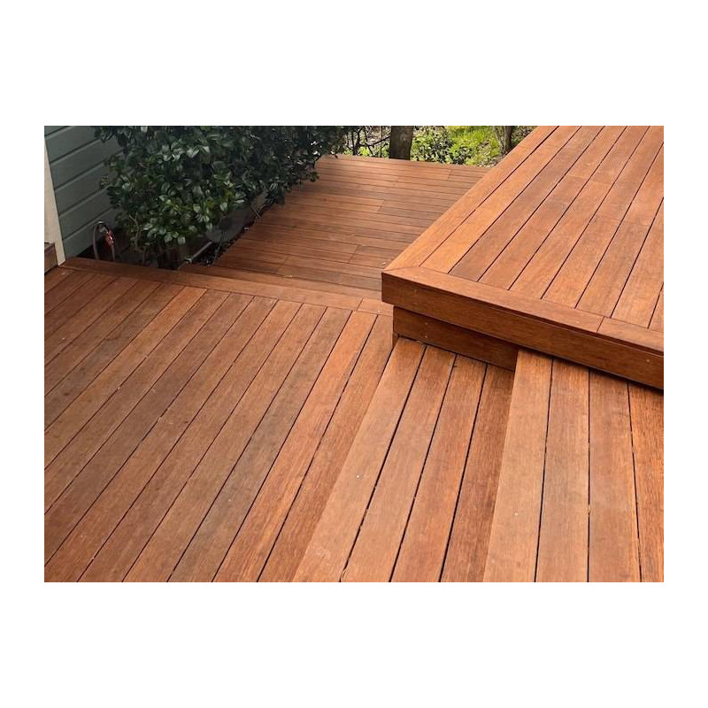 Parquet Lames de terrasse Bambou - 30 x 137 x 1850 mm - 1 rainure anti-dérapante