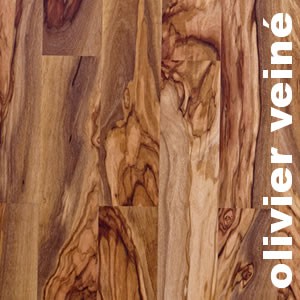 Parquet massif planchette Olivier Semi Veine - 10 x 50 x 250 mm - brut