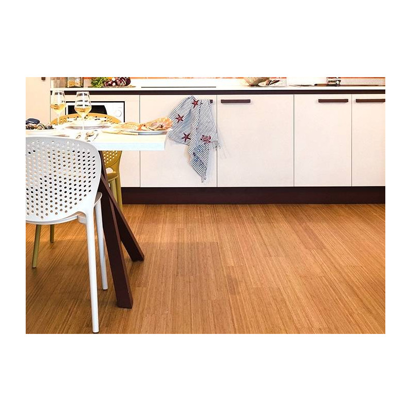 Parquet Parquet massif Bambou Ambre vertical - 15 x 96 x 960 mm - verni