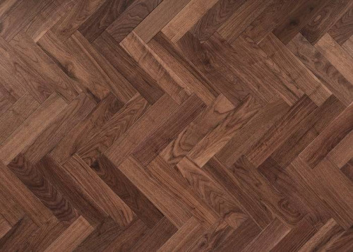 Parquet contrecollé Noyer Américain Select Bâton Rompu - 14 x 90 x 600 mm - huilé UV