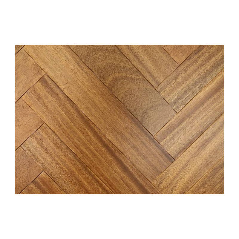 Parquet contrecollé Iroko Campagne Bâton Rompu - 12 x 90 mm - brut - PROMO