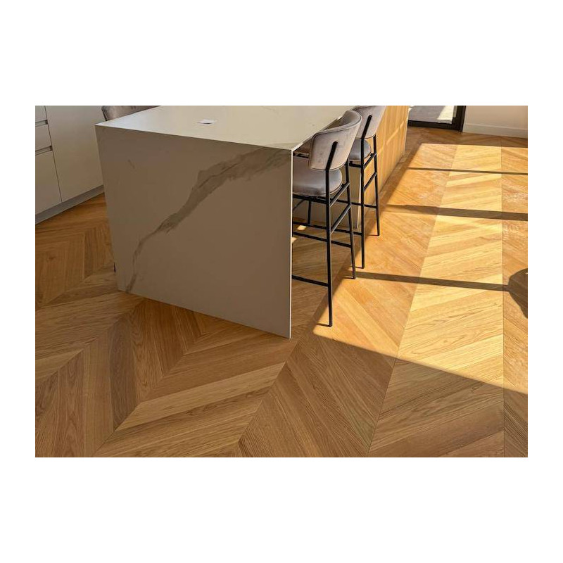 Parquet Parquet massif Chêne Premier Point de Hongrie - 23 x 120 x 880 mm - brut