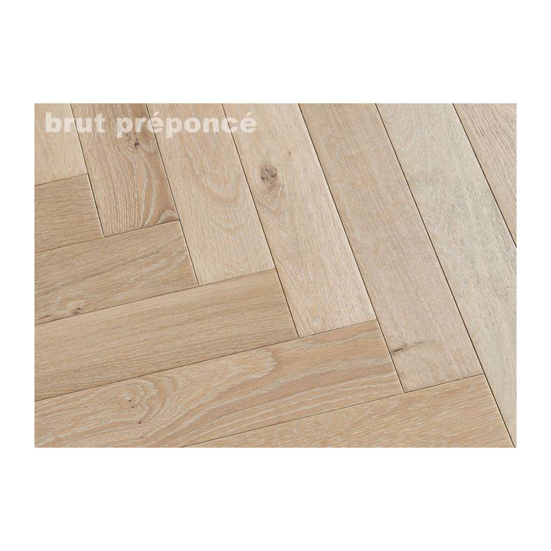 Parquet massif Chêne Rustique Bâton Rompu - 22 x 70 x 490 mm - brut