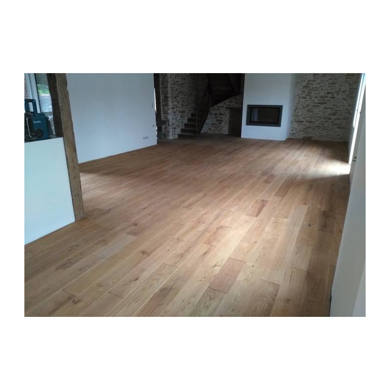Parquet massif Chêne Campagne Fermette - 14 x 120 mm - huilé incolore - PAS CHER