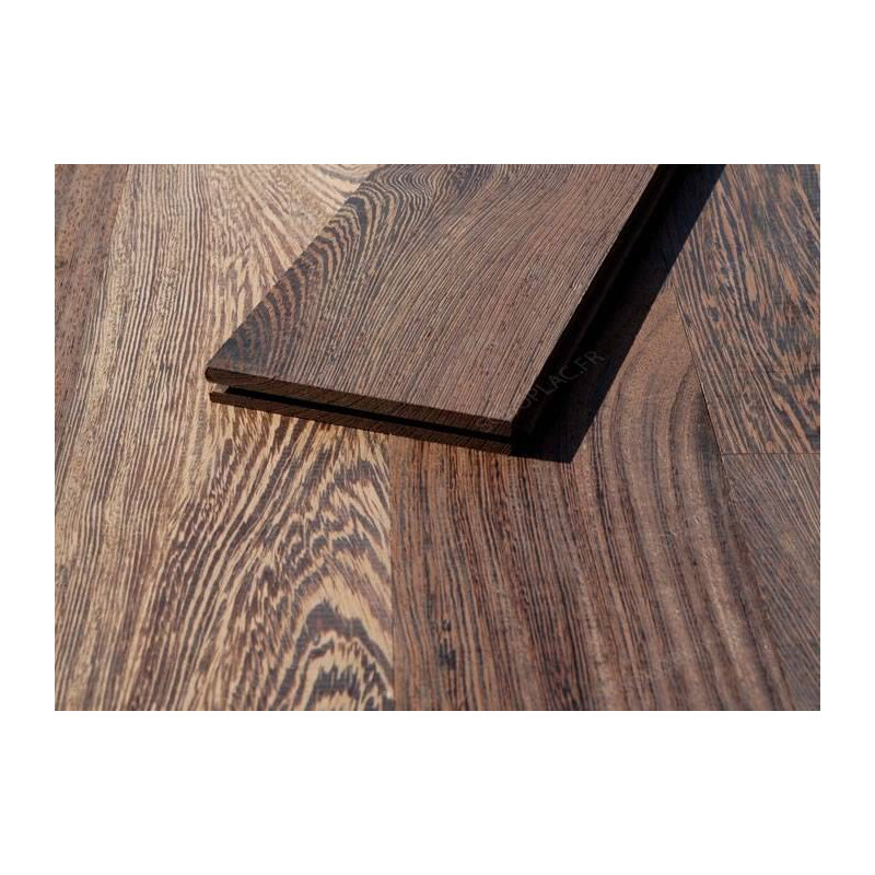 Parquet Parquet massif Wengé - 13 x 120 mm - brossé - verni