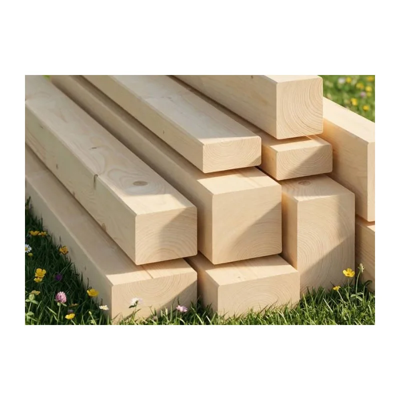 Poteaux en parquet Douglas naturel — aménagement extérieur charpente
