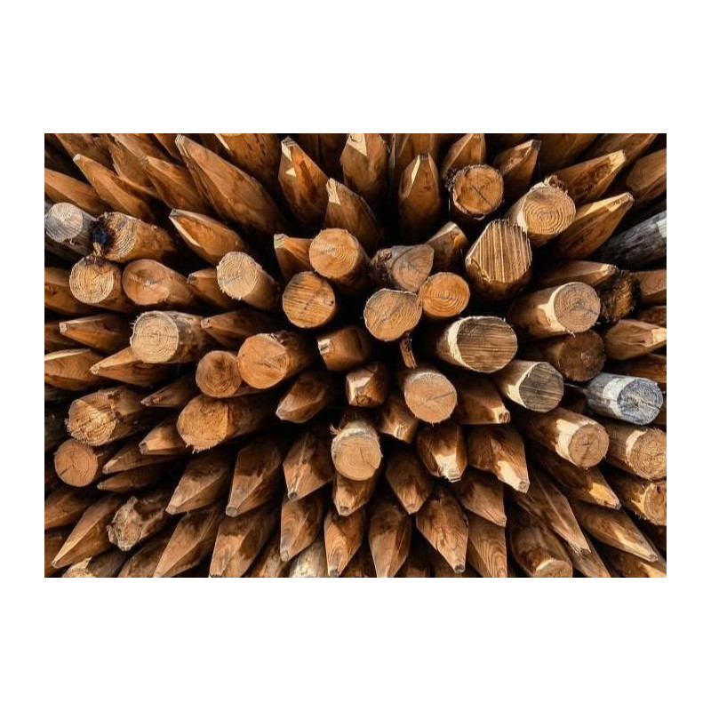 Parquet Rondins fraisés en Châtaignier - diamètre 80 mm x 2000 mm