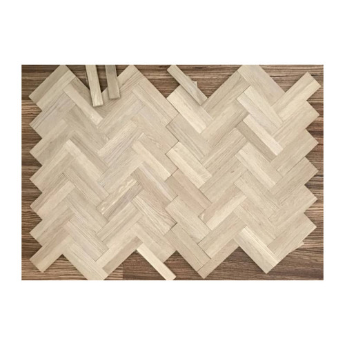 Parquet industriel Chêne Rustique - 8 x 23 x 160 mm - motif bâton rompu - 2 lamelles