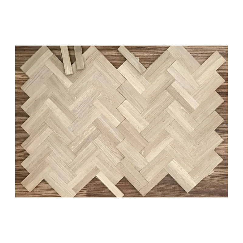 Parquet Parquet industriel Chêne Rustique - 8 x 23 x 160 mm - motif bâton rompu - 3 lamelles
