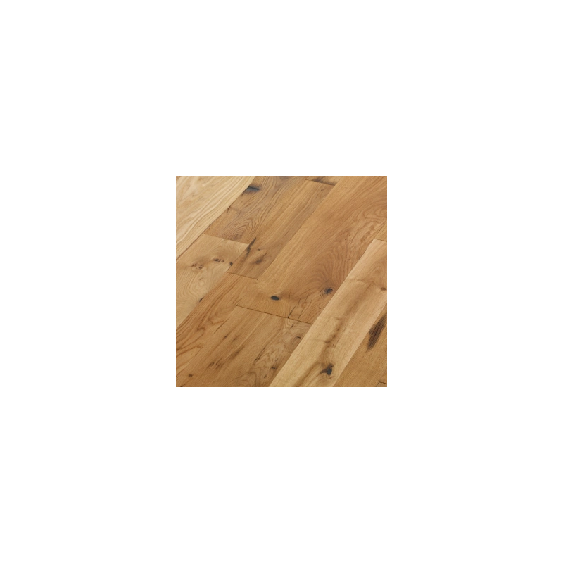 Parquet contrecollé Chêne recyclé Point Hongrie - 14 x 90 x 500 mm - brut