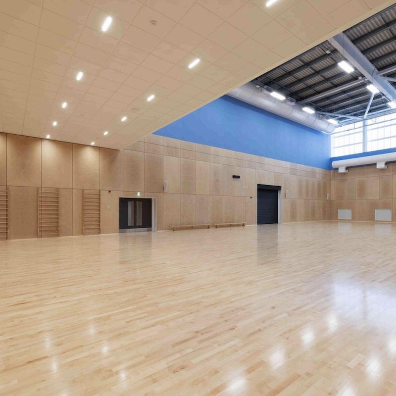 Parquet Parquet massif Erable - 22 x 129 mm - verni satiné - plancher sportif - 78 mm