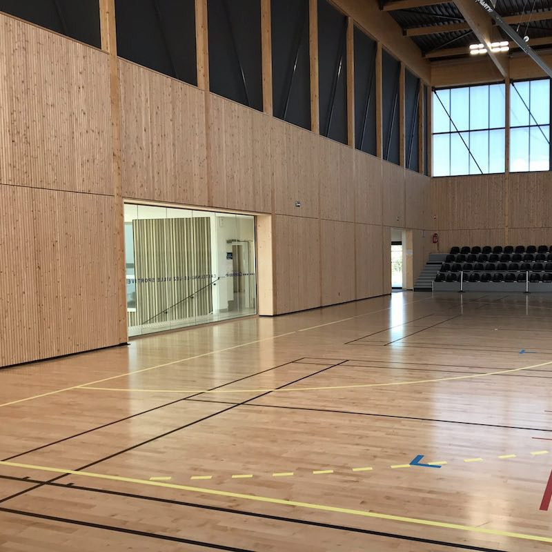 Parquet Parquet massif Erable - 22 x 129 mm - verni satiné - plancher sportif - 78 mm