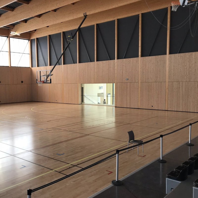 Parquet Parquet massif Erable - 22 x 129 mm - verni satiné - plancher sportif - 78 mm