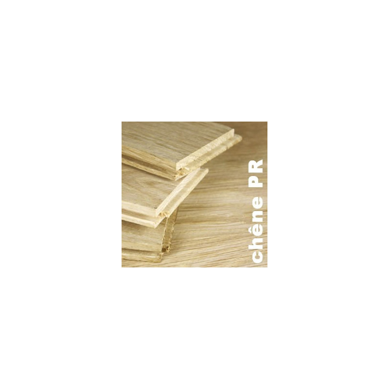 Parquet massif Chêne Premier - 21 x 140 mm - brut - double face - pour mezzanine