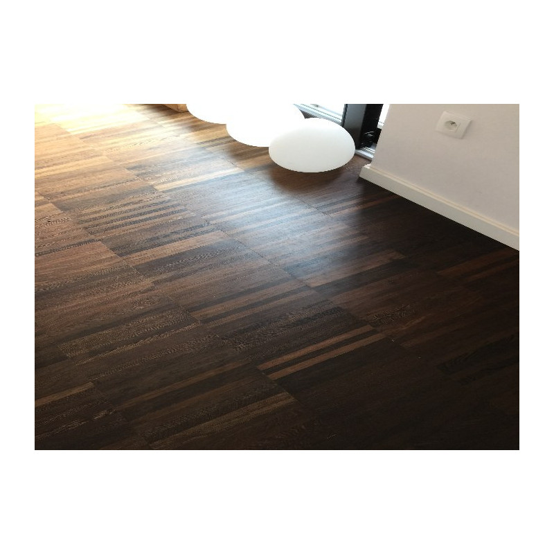 Parquet industriel Wengé - 20 x 15 x 300 mm - motif sur chants