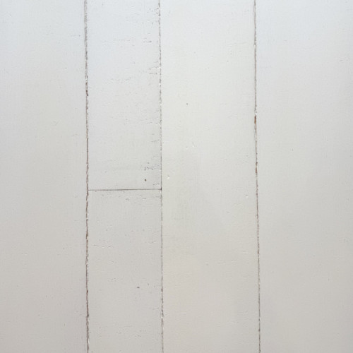 Parquet massif Chêne peint - 15 mm - multi-largeurs - blanc - vieilli