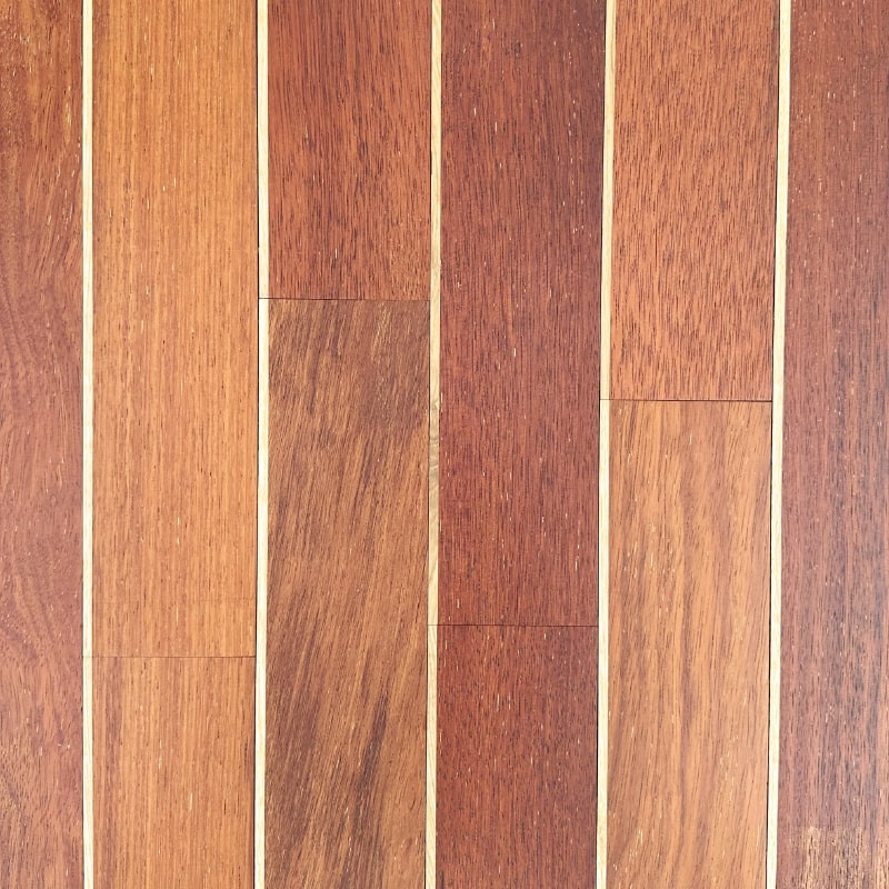 Parquet Pont de Bateau Merbau filet Hêtre 14x140 mm brut - dès 102 €/m² HT - nouvelle référence | Floorz™