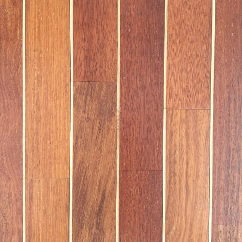 Parquet Pont de Bateau Merbau - 14 x 140 mm - brut - filet Hêtre