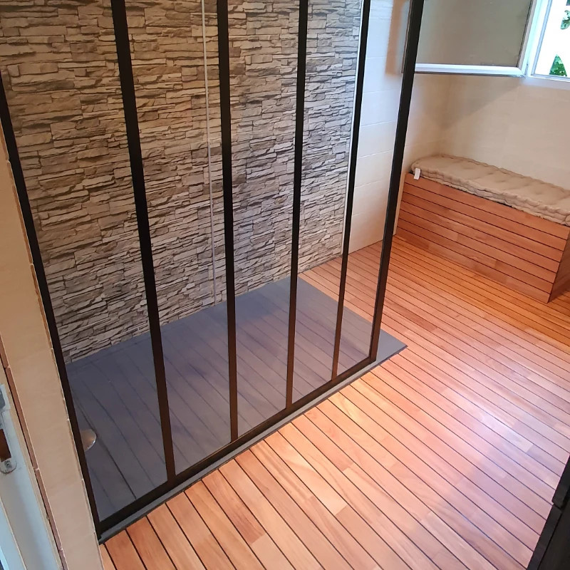 Doussié 15 x 130 mm Pont de Bateau huilé contrecollé - prix sur devis - conseil gratuit | Floorz™