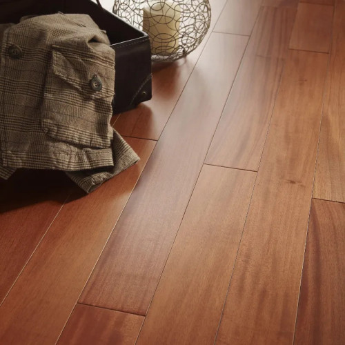 Parquet massif Acajou - 15 x 120 mm - verni - botte de 1,44m2