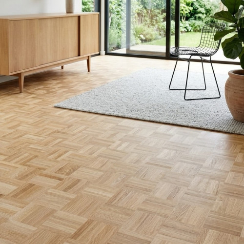 Parquet industriel Chêne Nature - 8 x 24 x 120 mm - motif à damier - Mulhouse - colis de 2,304 m2