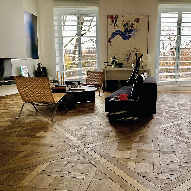 Panneaux Versailles massif Chêne vieilli - 15 x 700 x 700 mm - huilé ou verni
