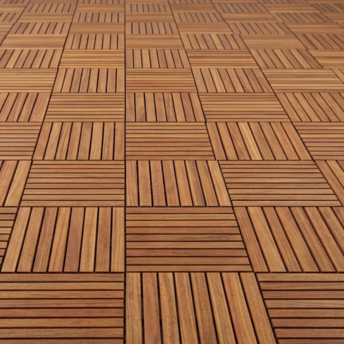 Dalle caillebotis en bois exotique Ipé - 38 x 1000 x 1000 mm - PROMO