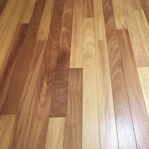 Parquet contrecollé Iroko - 11 x 140 mm - verni