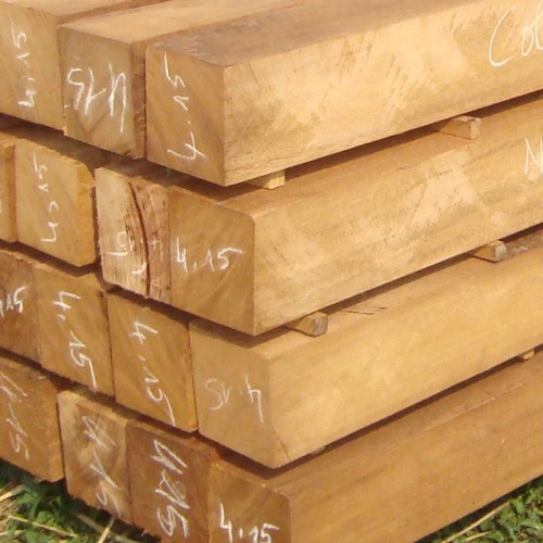 Poteaux en Iroko - 155 x 155 mm - brut de sciage