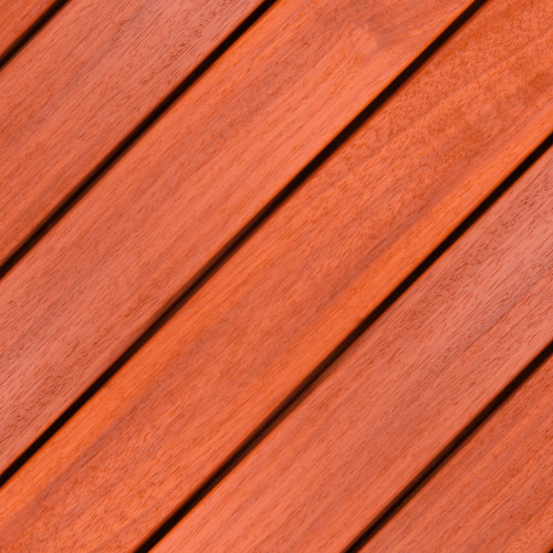 Dalle caillebotis en bois exotique Padouk - 38 x 1000 x 1000 mm - 14 lames lisses