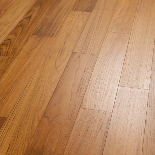 Parquet contrecollé Teck - 10 x 120 mm - brossé - huilé