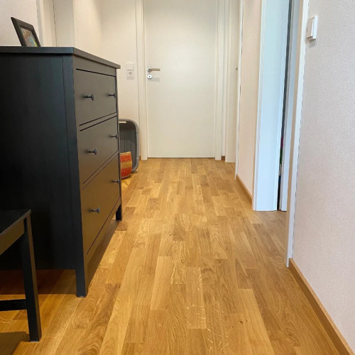 Parquet contrecollé Chêne Rustique - 10 x 70 x 490 mm - verni - Verdun