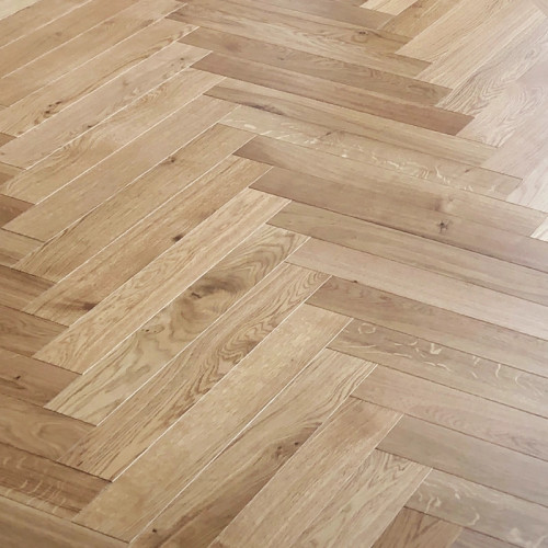 Parquet massif Chêne Rustique/Campagne Bâton Rompu - 14 x 120 x 500 mm - brut