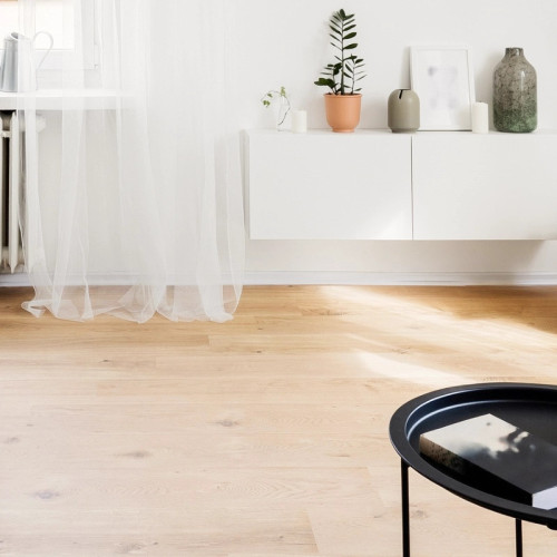 Parquet contrecollé Chêne Rustique - 12 x 180 mm - brut - brossé