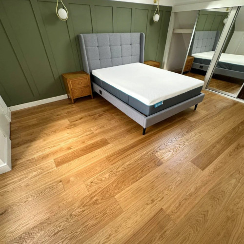 Parquet contrecollé Chêne Premier - 14 x 194 x 1830/2230 mm - brossé - verni ou huilé