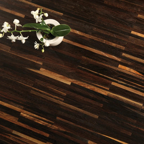 Parquet industriel Chêne Standard fumé - 10 x 08 x 160 mm - motif sur chants - Paris