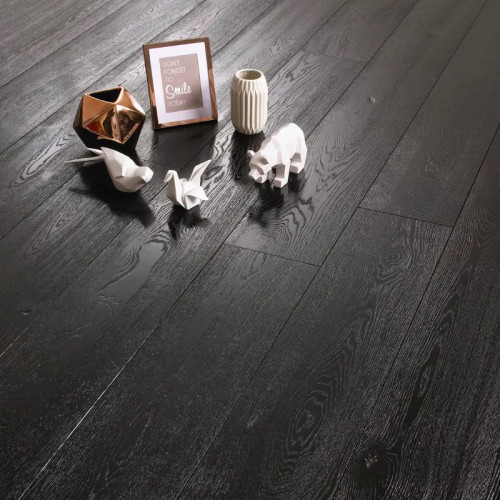 Parquet contrecollé Chêne Rustique/Campagne Bâton Rompu - 16 x 90 x 500 mm - verni mat - DDCE