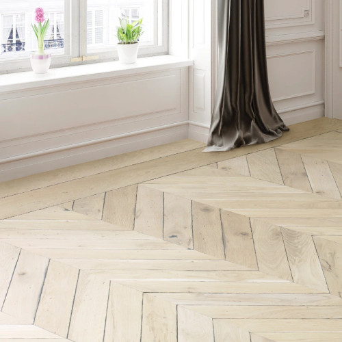 Parquet massif Chêne Opéra Point Hongrie - 14 x 90 x 500 mm - verni incolore